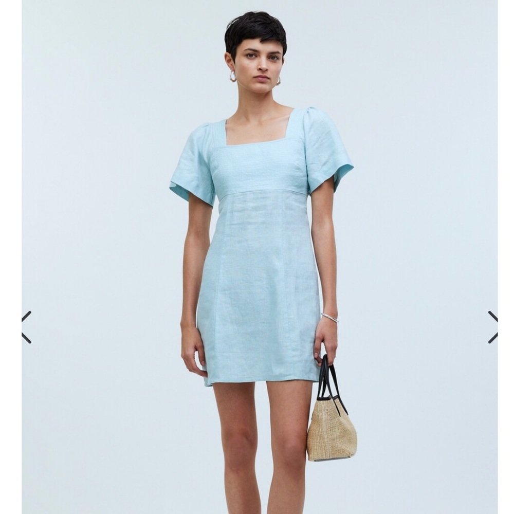 Madewell Square-Neck Mini Dress in 100% Linen